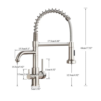 Decorbites™ Zweispundendüsen-Wasserfilterarmatur für sauberes Trinkwasser mit rotierender Reinigung