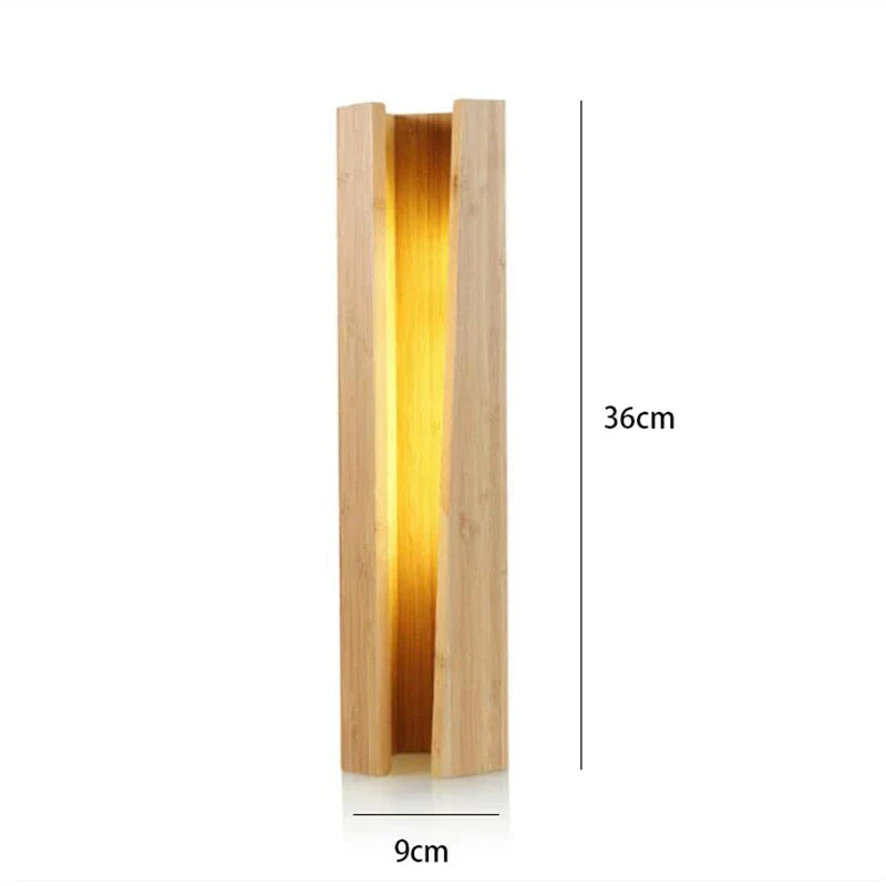 DecorBites™ Bamboo Pentagonal LED Desk Lamp: Soft Glow for Home Office Bedside Reading