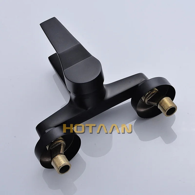 DecorBites™ Black Finish Wall Mounted Bathroom Shower Faucet with Handheld Mixer