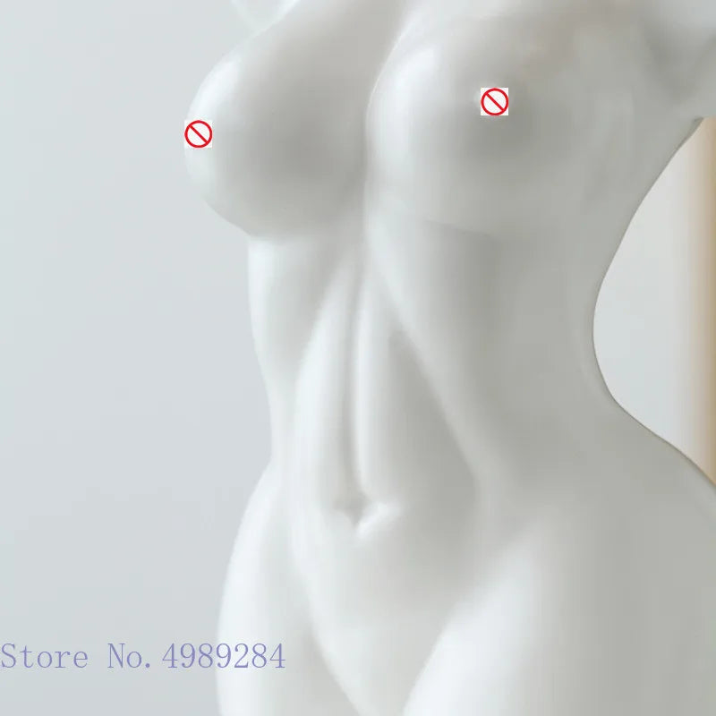 Decorbites™ Abstrakte Nackte Frau Keramikvase Schwarz Weiß Wohnraumdekoration Ornament