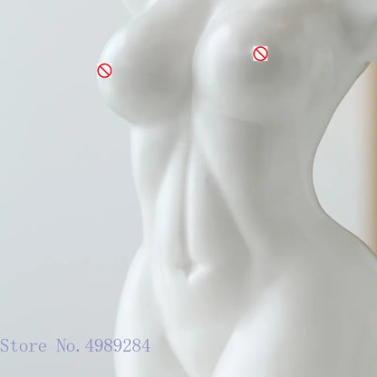 Decorbites™ Abstrakte Nackte Frau Keramikvase Schwarz Weiß Wohnraumdekoration Ornament
