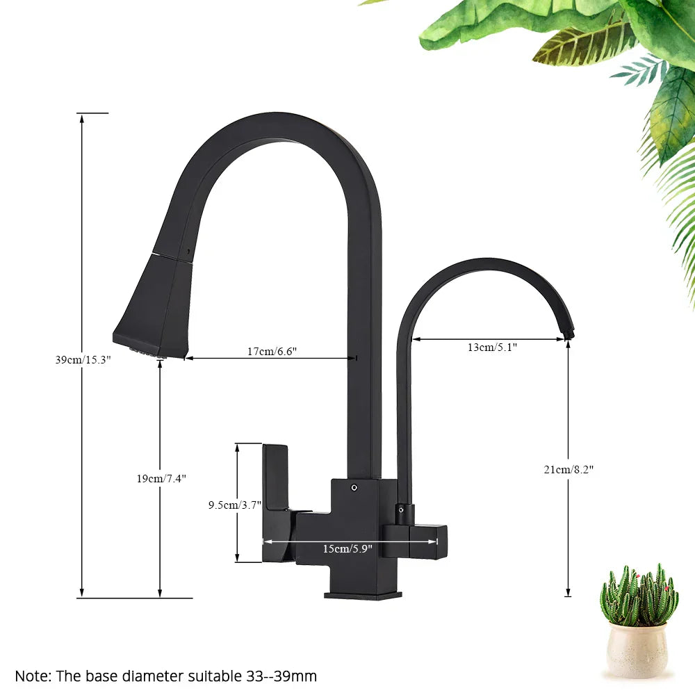 Decorbites™ Zweihand-Wasserfilter-Küchenarmatur Deckenmontiert 360° Drehbarer Mischbatterie