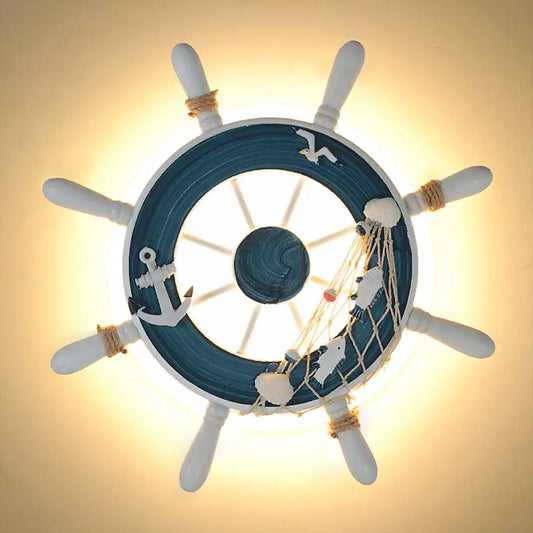 Decorbites™ Kinder-LED-Schiffssteuerrad-Wandleuchte - Mittelmeer-Dekor Ozeanthema