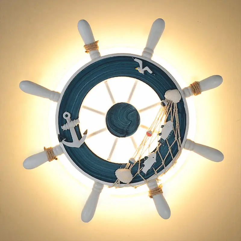 Decorbites™ Kinder-LED-Schiffssteuerrad-Wandleuchte - Mittelmeer-Dekor Ozeanthema