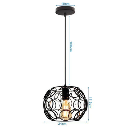 Decorbites™ Industrielles Nordisches Käfig-Pendant-Licht, Schwarzes Eisen Retro-Loft-Hängeleuchte