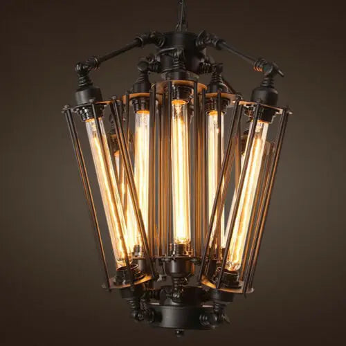 DecorBites™ Industrial 8-Head Hanging Pendant Lamp for Cafe Dining Room and Bar