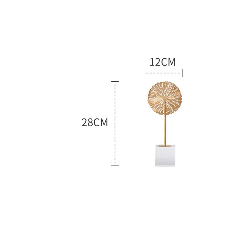 DecorBites™ Golden Lotus Sculpture Metal Crafts Modern Minimalist Decor Statue