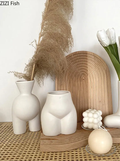 Decorbites™ Abstrakte menschliche Körper-Vase - Keramische Halbfigur-Home-Dekoration