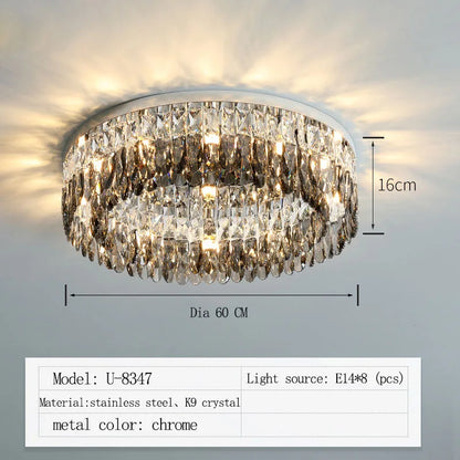 Decorbites™ Kristall-Chrom-Deckenleuchte – Einfache Moderne Nordische Beleuchtung für Wohnzimmer, Esszimmer und Schlafzimmer