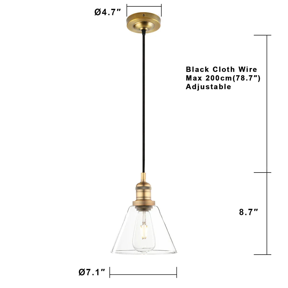 Decorbites™ Klar-Glas-Trichter-Kegelleuchte - Industrielle Vintage 1-Licht-Deckenleuchte