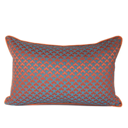 Decorbites™ Geometrisches Blau- und Rot-Jakard-Material Taillen-Kissenbezug für modernes Luxus-Dekor