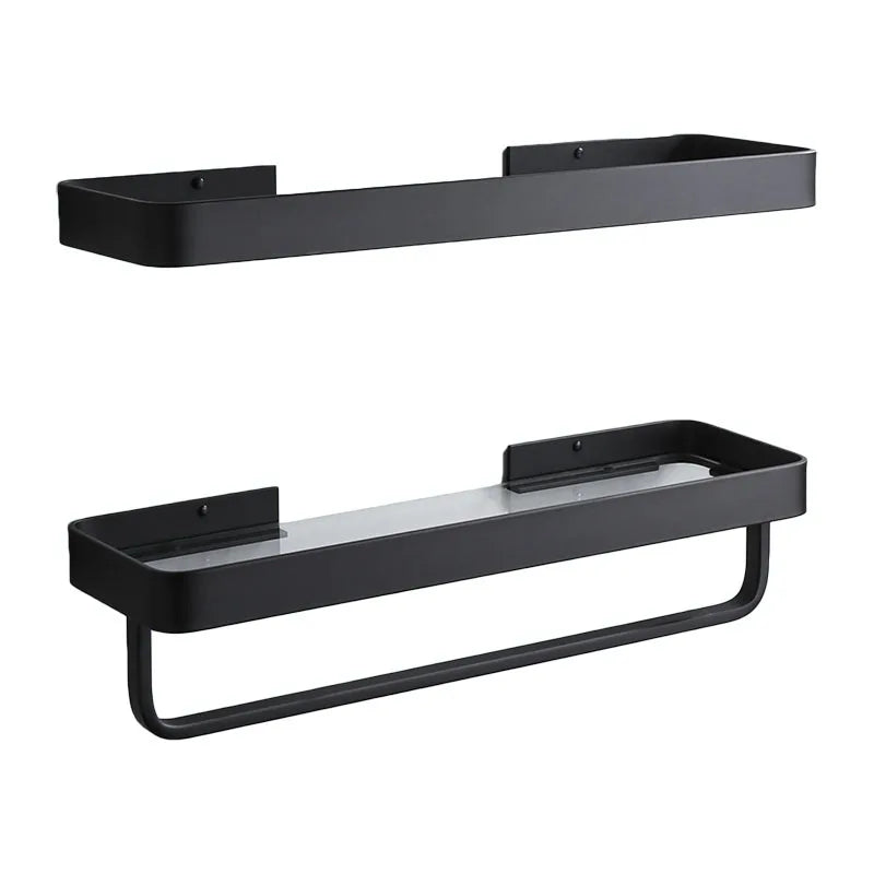 DecorBites™ Glass Corner Shelf with Bar for Bath and Kitchen Storage
