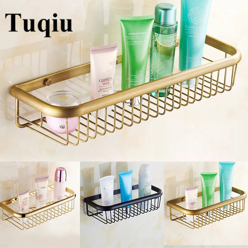 Gold Brass Bathroom Shelf