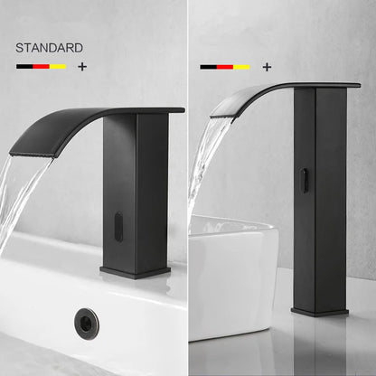 Decorbites™ Gold Sensor-Wasserfall-Waschtischarmatur Automatisch Berührungslos Heiß-Kalt-Mischer Badezimmer