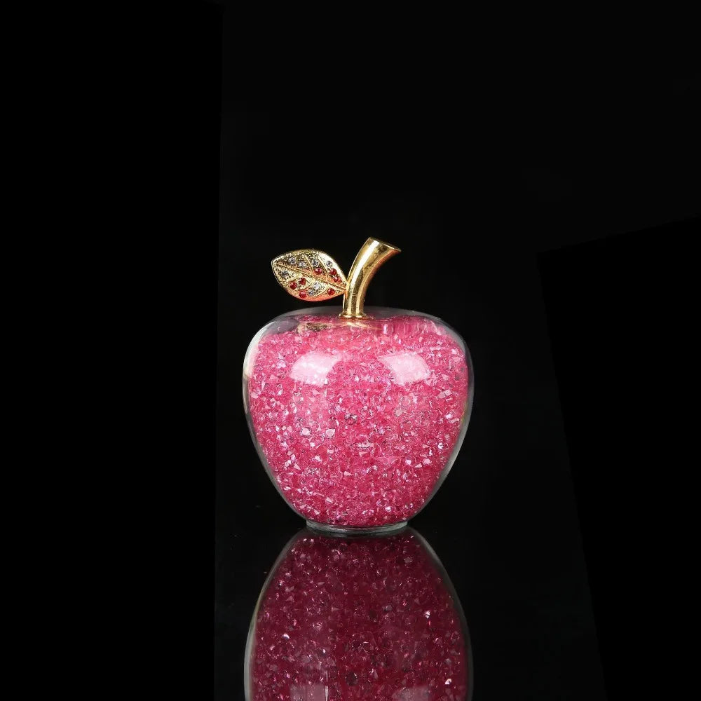 Crystal Apple Paperweight Decor