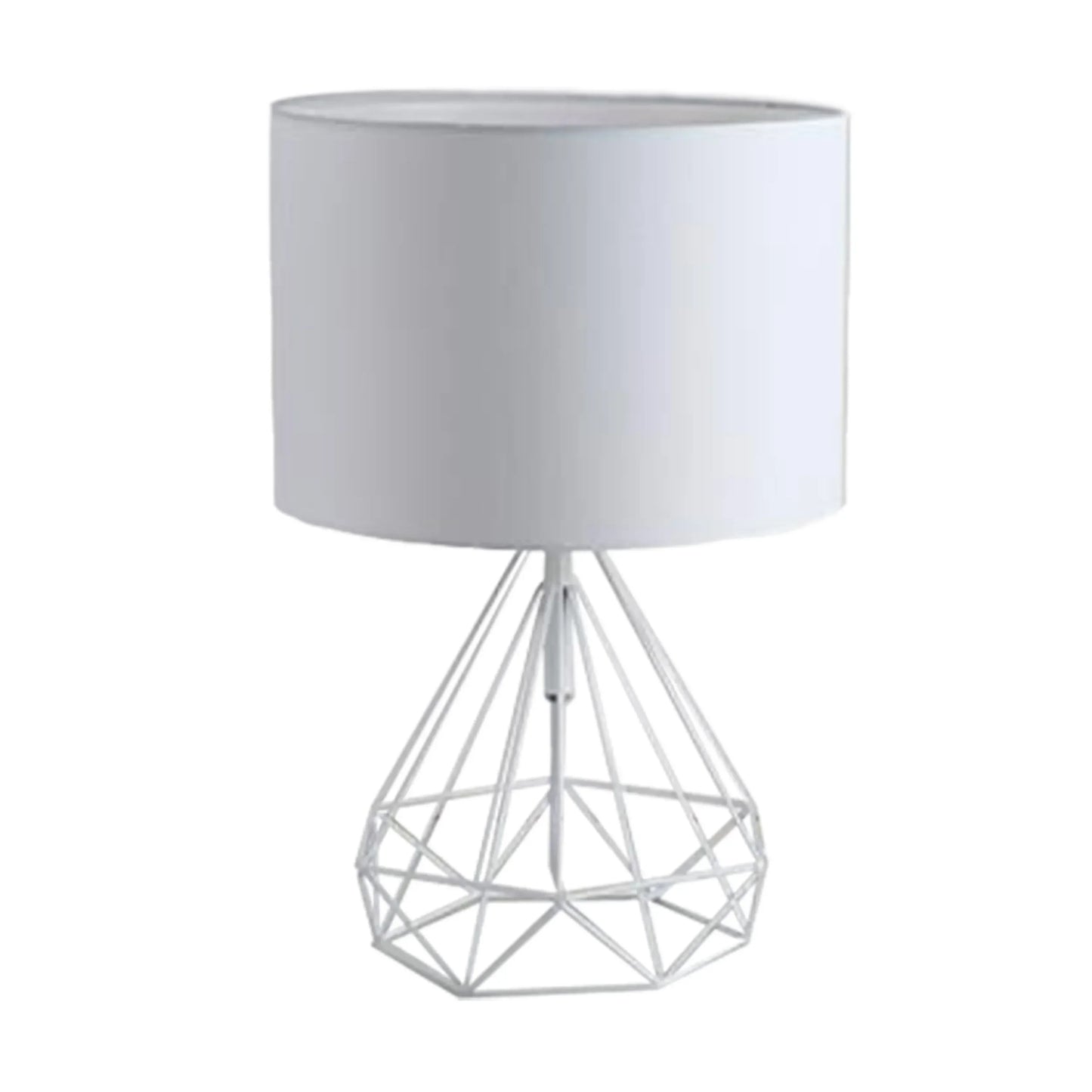 Decorbites™ Geometrische Gold-Tischlampe mit Hohl-Diamant-Design und Stoffschirm