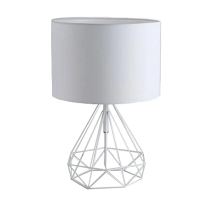 Decorbites™ Geometrische Gold-Tischlampe mit Hohl-Diamant-Design und Stoffschirm