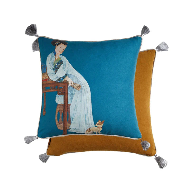 Decorbites™ Gerichts-Welpe-Druck Fellgefranst Bolster Bezug Dekoratives Kissenbezug