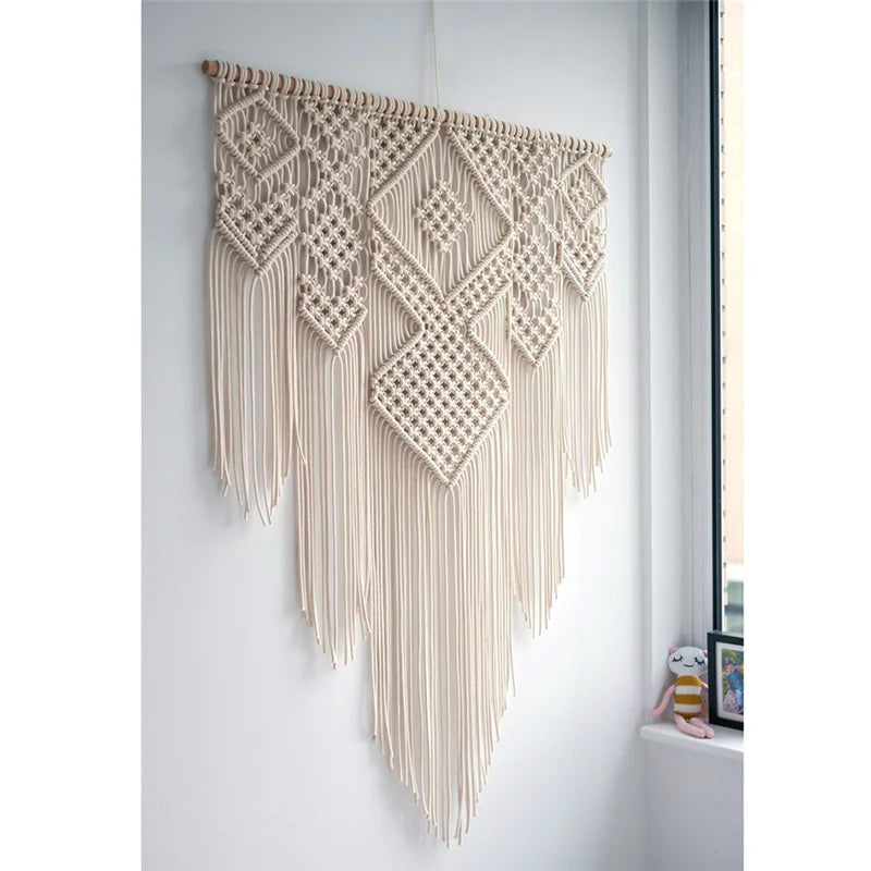 Decorbites™ Großes handgewebtes Makramee-Wandteppich mit Quasten
