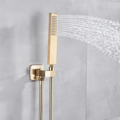 Decorbites™ Golden 8" Regenbrause-Duscharmatur-Set mit Handbrause – Wandmontierte Luxus-Mischbatterie