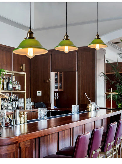 Decorbites™ Grünes Glas-Kunstanhängerleuchte: Nostalgischer Industrie-Stil für Restaurant, Bar und Café