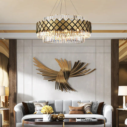 Decorbites™ Gold LED Kristallklarer Art-Deco-Kronleuchter für die Eingangshalle