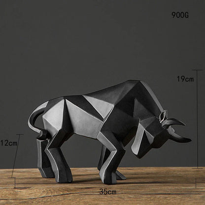 DecorBites™ Geometric Bull Sculpture - Modern Home Decor, Office, Living Room Ornament
