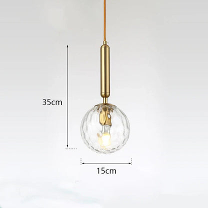 DecorBites™ Glass Ball LED Pendant Light for Bedroom and Bar, Modern Globe Hanging Ceiling Lamp