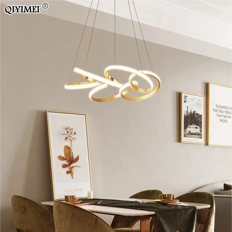 DecorBites™ Gold Plated LED Pendant Lights for Dining Kitchen Bedroom Study Room Lighting