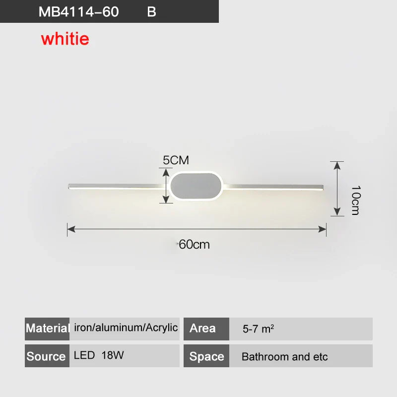 Decorbites™ LED-Wandleuchten - Weiß/Schwarzes Eisen & Aluminiumbasis, Acryl-Schirm, Spiegelleuchten