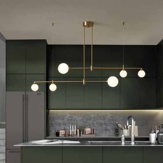 Decorbites™ Gold-Kupfer-Glas-Kugelleuchter-Hängeleuchte für Esszimmer & Küche
