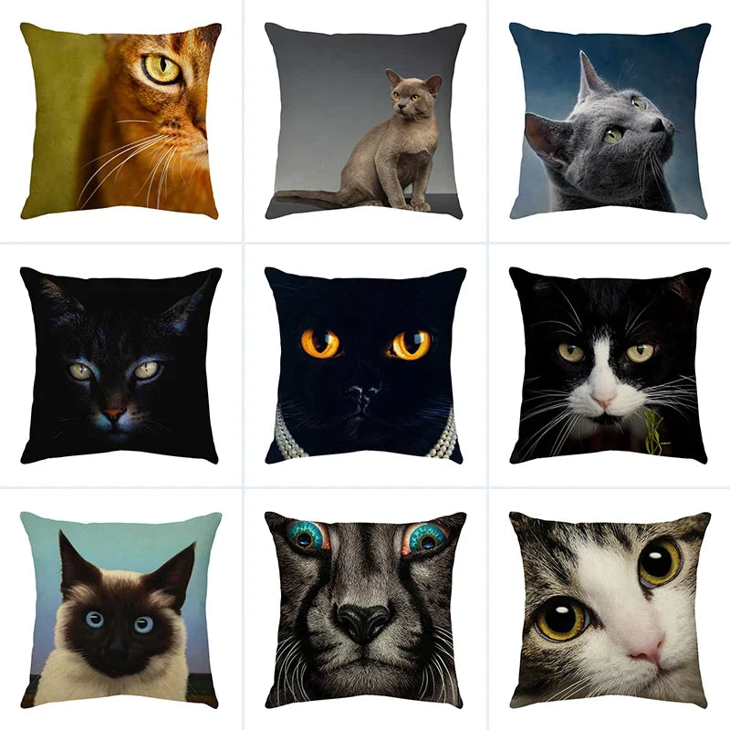 Decorbites™ Süßes Katzen-Sofa-Baumwoll-Leinen-Kissenbezug Polsterbezug Heimdekoration Kissen