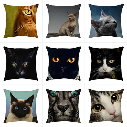 Decorbites™ Süßes Katzen-Sofa-Baumwoll-Leinen-Kissenbezug Polsterbezug Heimdekoration Kissen