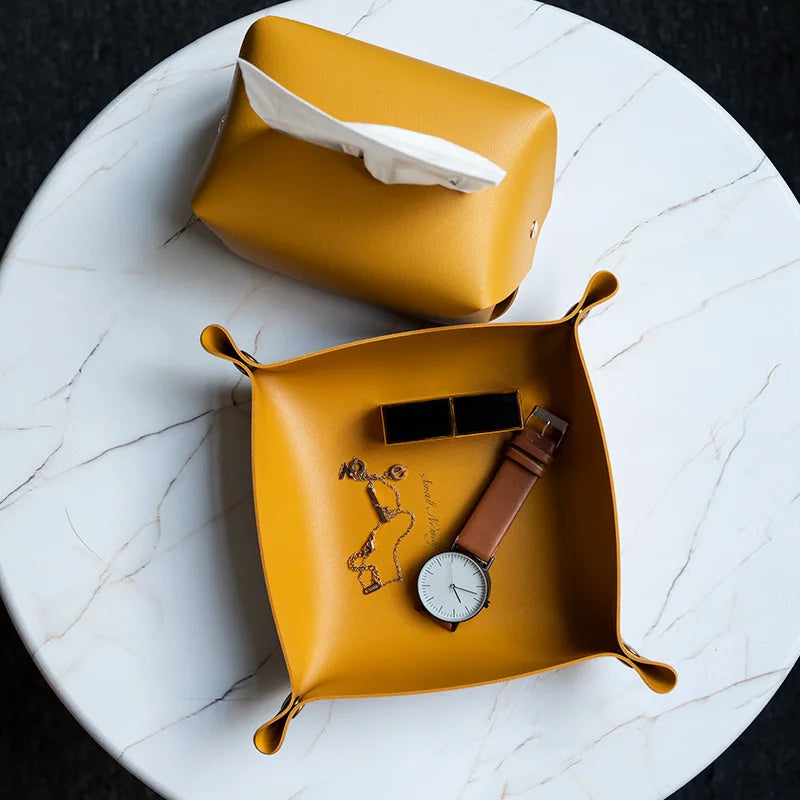 PU Leather Organizer Tray