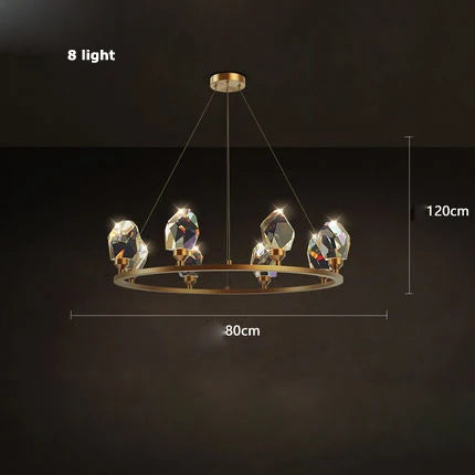 Decorbites™ Kristall-Kupfer-Runder Kronleuchter: Elegante LED-Hängeleuchte für das Esszimmer