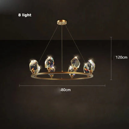 Decorbites™ Kristall-Kupfer-Runder Kronleuchter: Elegante LED-Hängeleuchte für das Esszimmer