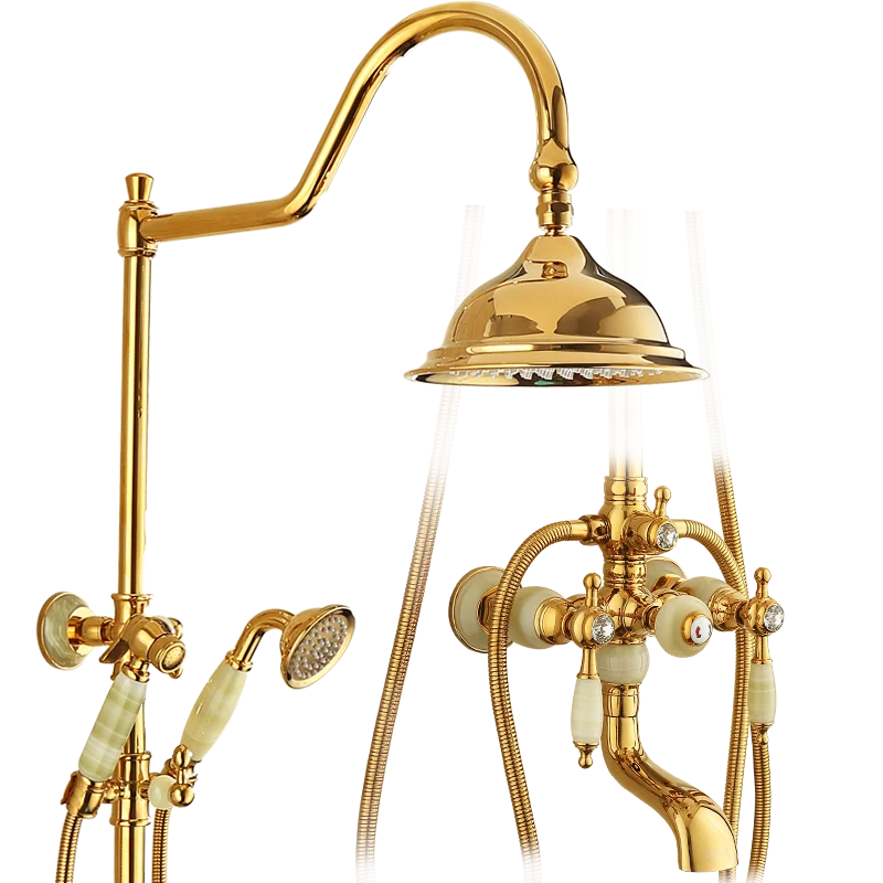 Gold Brass Shower Set