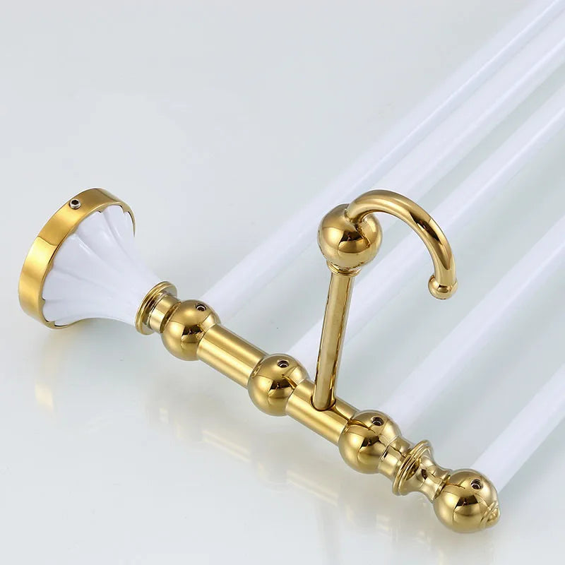 Gold White Bathroom Set