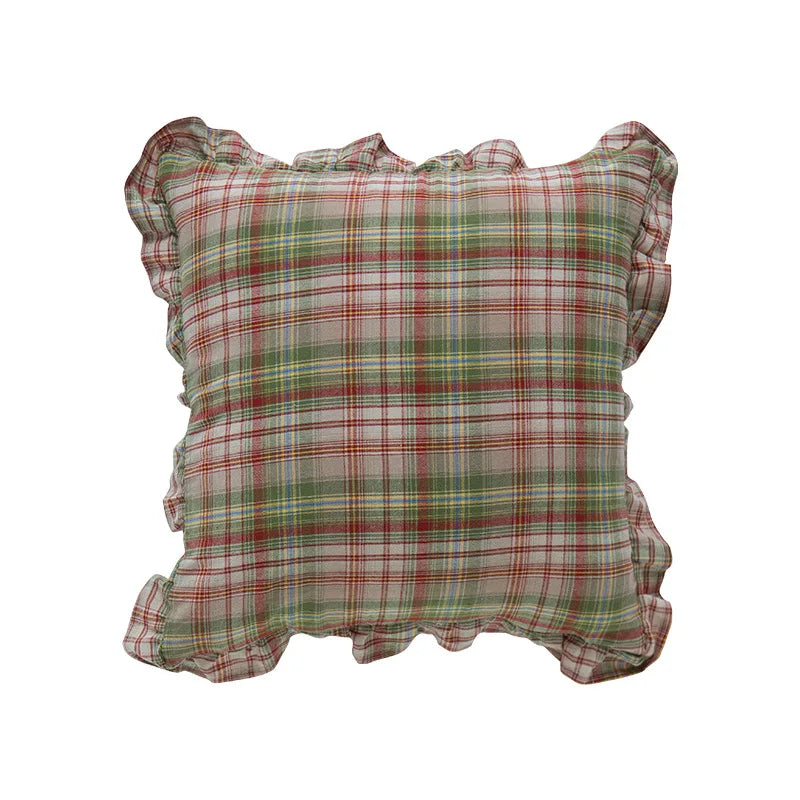 DecorBites™ Cotton Coffee Black Yellow Green Cushion Cover 45x45cm Fringed Skirt Home Decor