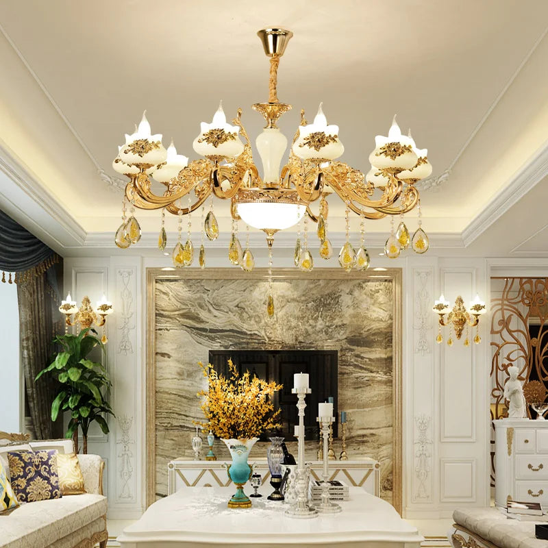 Gold Crystal Hall Chandelier