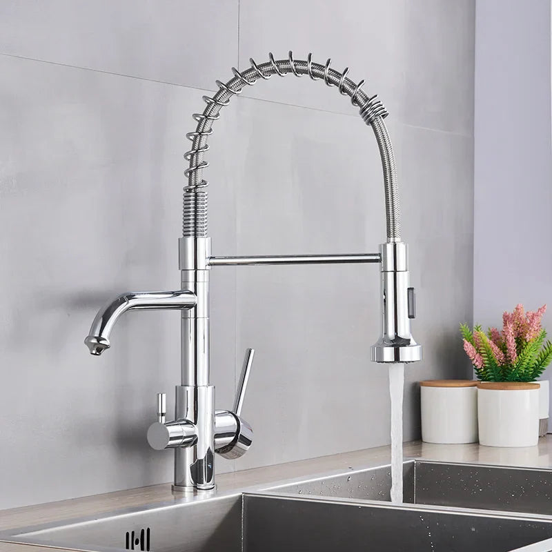 Decorbites™ Zweispundendüsen-Wasserfilterarmatur für sauberes Trinkwasser mit rotierender Reinigung