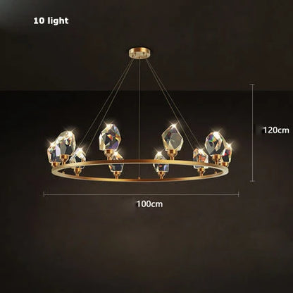 Decorbites™ Kristall-Kupfer-Runder Kronleuchter: Elegante LED-Hängeleuchte für das Esszimmer