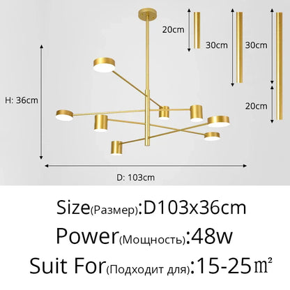 Decorbites™ LED-Kronleuchter aus Schmiedeeisen für Wohnzimmer, Schlafzimmer und Innenbeleuchtung