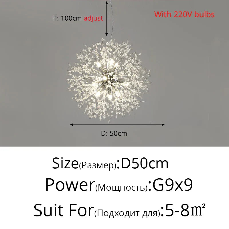 DecorBites™ Gold/Silver LED Crystal Chandelier for Home Living Dining Study Hall Bedroom