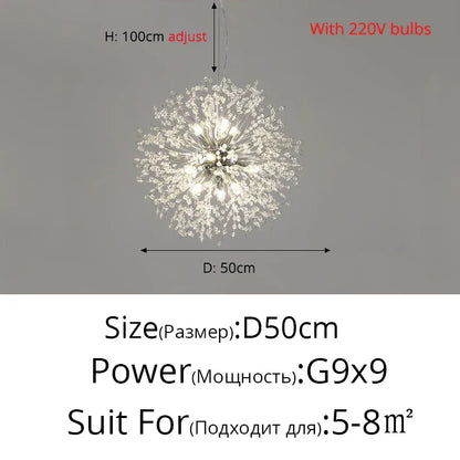 DecorBites™ Gold/Silver LED Crystal Chandelier for Home Living Dining Study Hall Bedroom