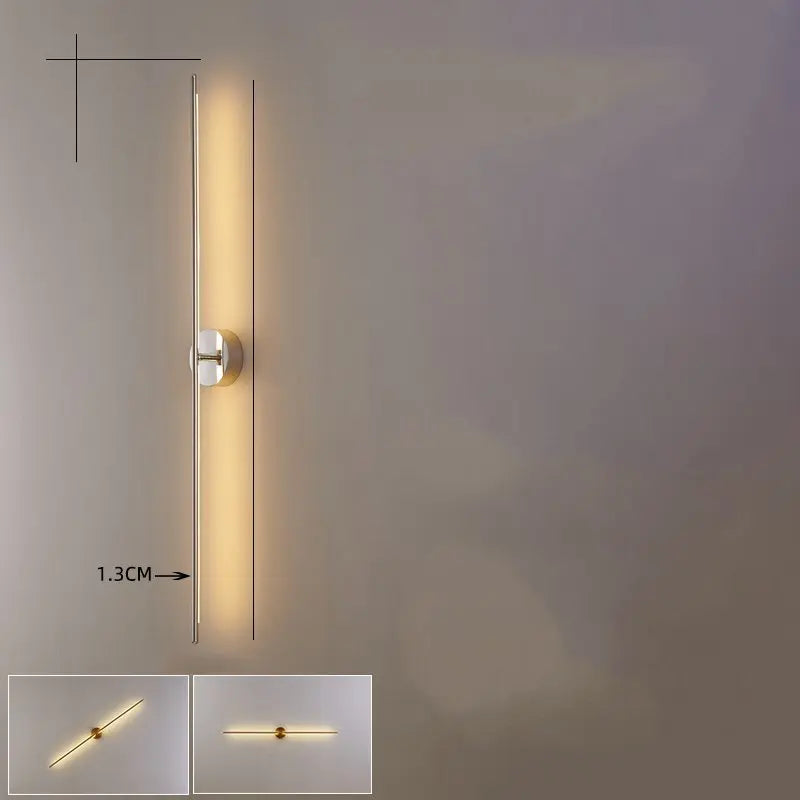 Gold Geometric Wall Lamp L100cm Sophisticated