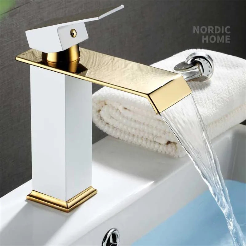 Gold Black Waterfall Faucet