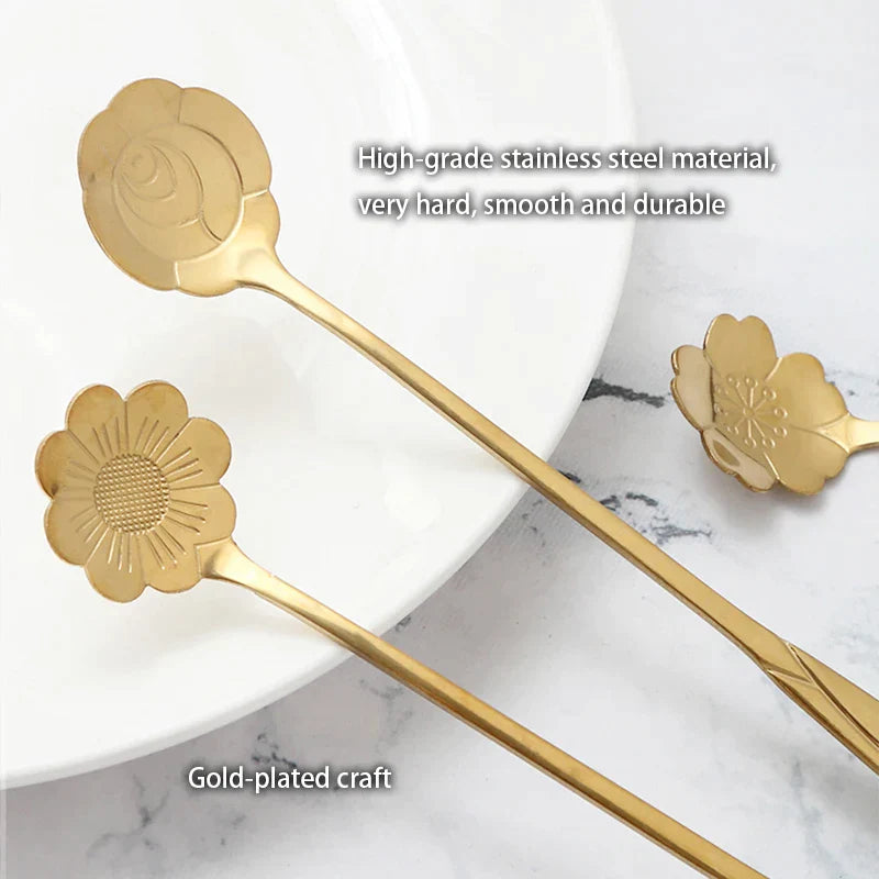 Gold Stainless Teaspoon Set