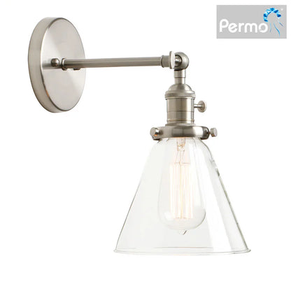 Decorbites™ Trichter-Glas-Wandleuchte E27 Wandlampe Moderne Schlafzimmer-Lampenarmatur