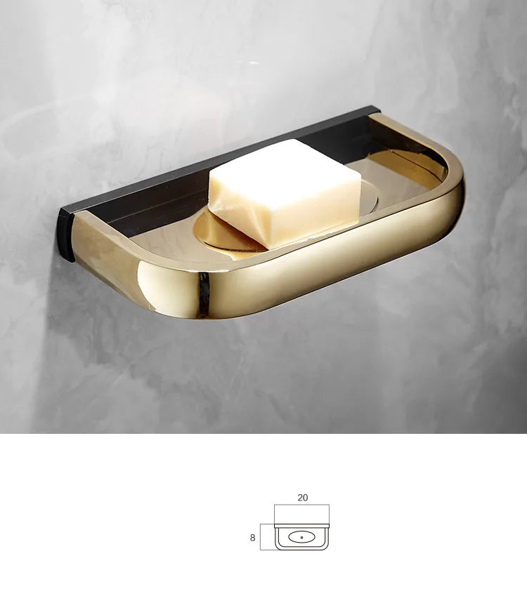 Gold Black Bathroom Set